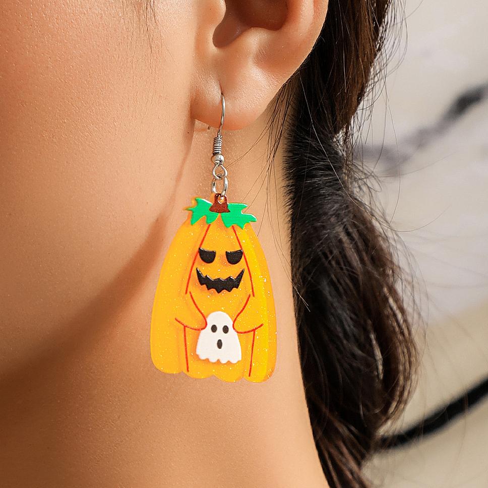 Orecchini Acrilico A Forma Di Zombie Verde Per Halloween - Divertenti E Stravaganti, Leggeri, Regalo Per Amanti Dell'Horror