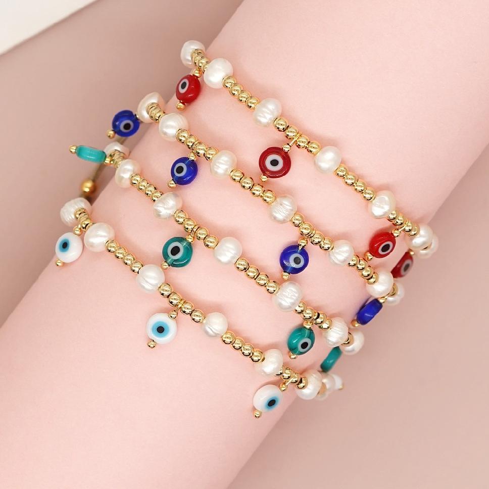 StarAppeal Bracciale Amicizia Con Cuore E Perle - Regolabile 16-24 Cm - Fatto A Mano Per Ragazze E Donne